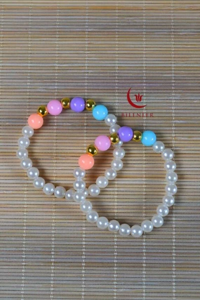İnci Çocuk Bileklik Çok Renkli 10 Adet
