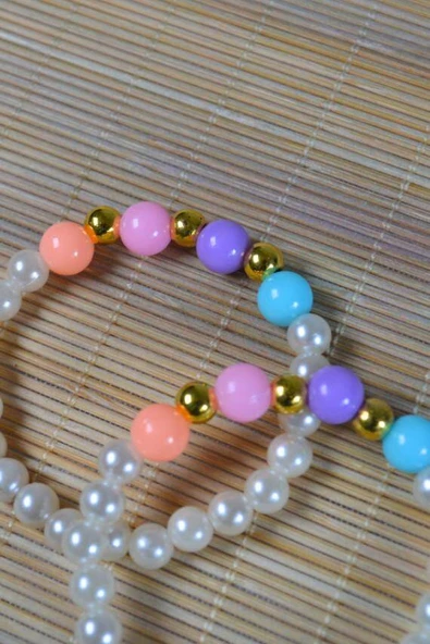İnci Çocuk Bileklik Çok Renkli 10 Adet - Resim 2