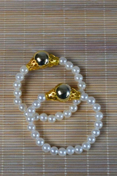 İnci Çocuk Bileklik Gold 10 Adet ürün görseli 1