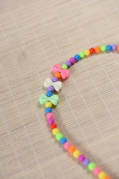 Kız Çocuk Renkli Boncuklu Taç Çok Renkli 10 Adet - Resim 3