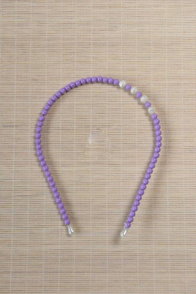 Kız Çocuk Renkli Boncuklu Taç Mor 10 Adet ürün görseli