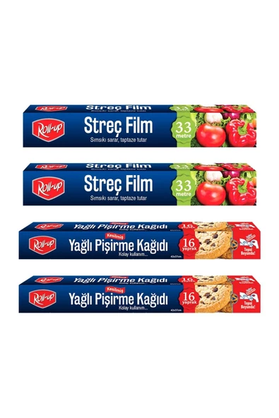 Alsepeteavm  Roll-up Streç Film Ve Pişirme Kağıdı 4 Parça Ekonomik Mutfak Seti 3