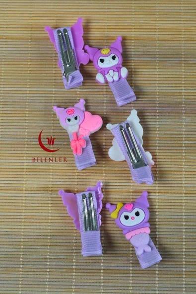 Desenli Çıtçıtlı Çocuk Tokası Lila