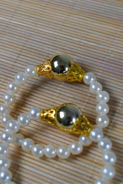 İnci Çocuk Bileklik Gold 10 Adet - Resim 3