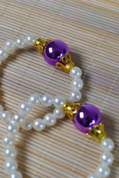İnci Çocuk Bileklik Mor 10 Adet - Resim 3