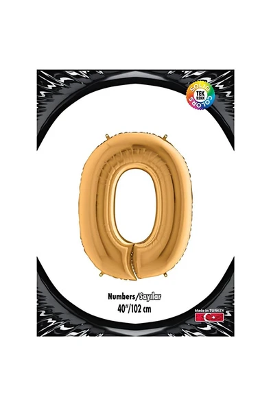 Alsepeteavm 0 Rakam Altın Folyo Balon 40"