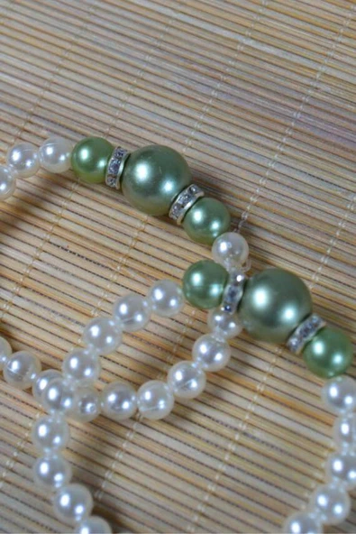 İnci Çocuk Bileklik Yeşil 10 Adet - Resim 2