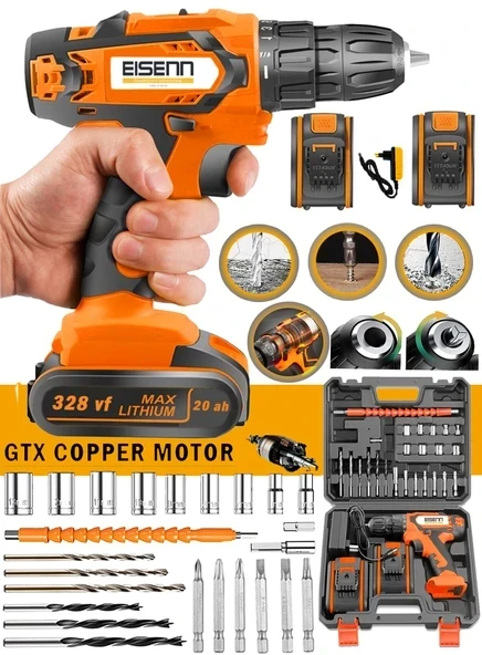 Eisenn Alman Teknoloji Pi-Series 58 V 8 Ah Samsung Çift Akülü Seri Vidalama Matkap  ürün görseli