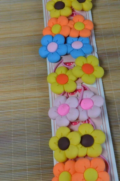 Çiçek Desenli Lastikli Çocuk Tokası - Resim 2