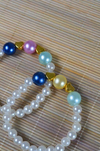 İnci Çocuk Bileklik Mavi 10 Adet - Resim 3