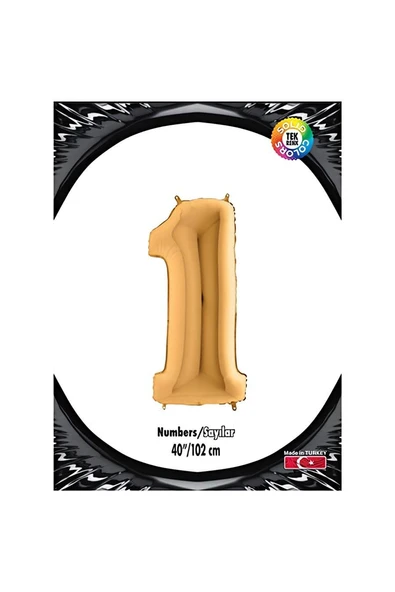 Alsepeteavm 1 Rakam Altın Folyo Balon 40"