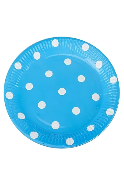Alsepeteavm Blue Polka Dot Paper Plates