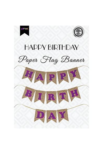 Alsepeteavm Kraft Happy Birthday Banner with Purple Letters