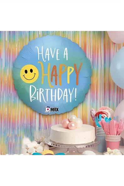 Alsepeteavm Happy Birthday Smiley Grabo Folyo Balon 18"