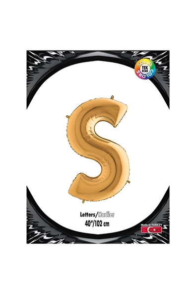 Alsepeteavm S Harf Altın Folyo Balon 40"