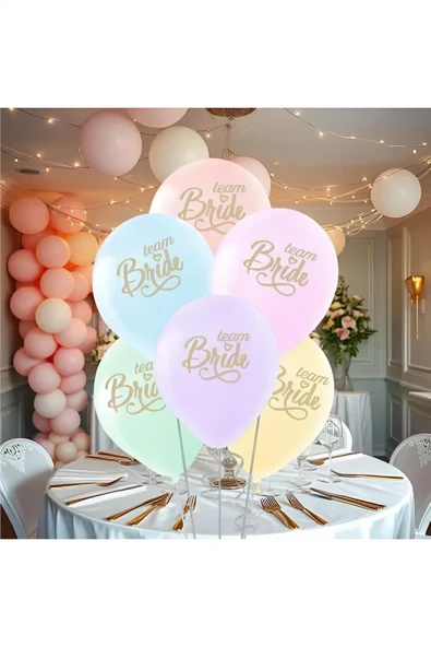 Alsepeteavm Team Bride Baskılı Karışık Renk Balon 11"