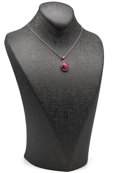 Turmalin Doğal Taş 925 Ayar Gümüş Kolye - Resim 2