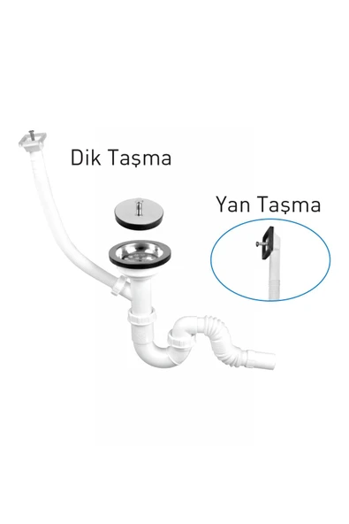 S Tekli Çöpmak Sifonu - Taşmalı Düz Sığ