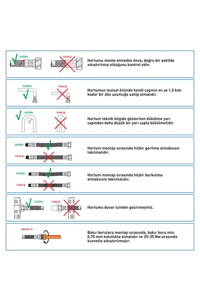 Bağlantı ve Batarya Hortumu - 3/8 İnç 70 cm - Resim 4