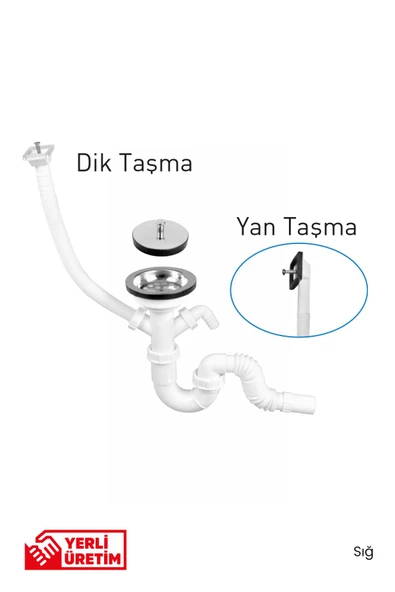 S Tekli Çöpmak Sifonu - Taşmalı Düz Sığ Tek Rekorlu - Resim 2