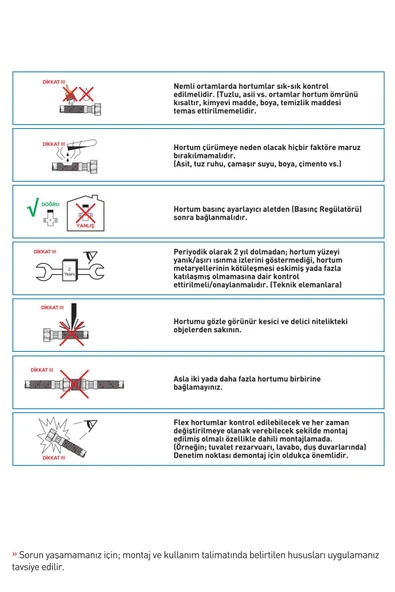 Bağlantı Hortumu 1/2' N ' -3/4'  30 cm - Resim 5