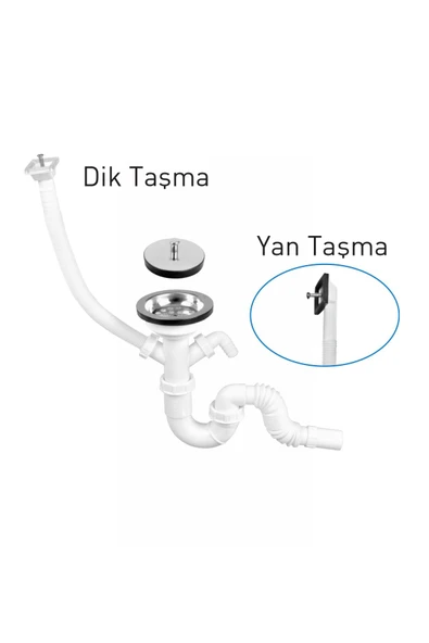 S Tekli Çöpmak Sifonu - Taşmalı Düz Sığ Tek Rekorlu