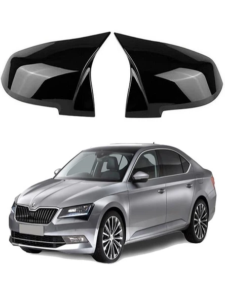 Skoda SuperB 2015- Araca Özel Batman Yarasa Ayna Kapağı Pianoblack