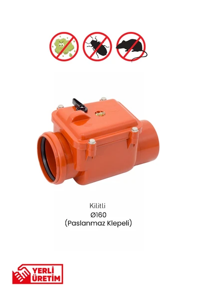 Q160 Pis Su Çekvalfi - Paslanmaz Klepeli Kilitli - 2