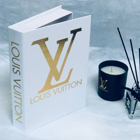 LOUIS VUITTON OPENABLE DECORATIVE BOOK BOX WHITE & GOLD ürün görseli