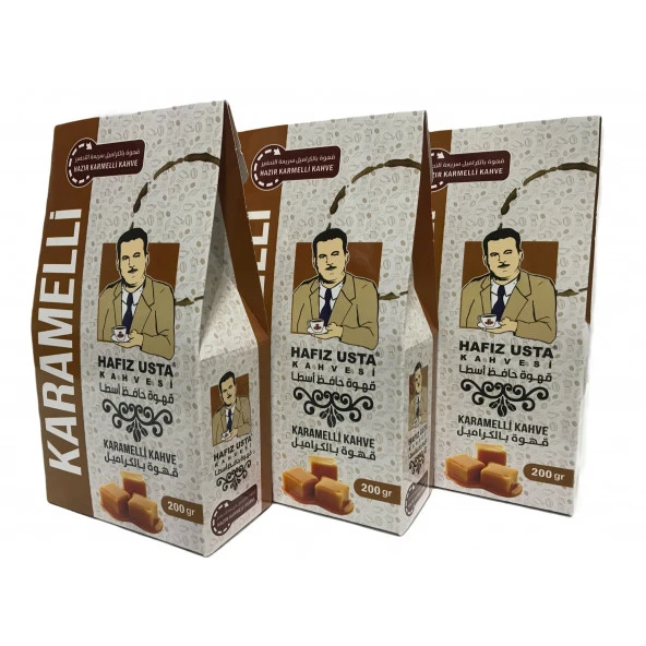 HAFIZ USTA KAHVESİ - KARAMELLİ TÜRK KAHVESİ (HAZIR) 200gr X3