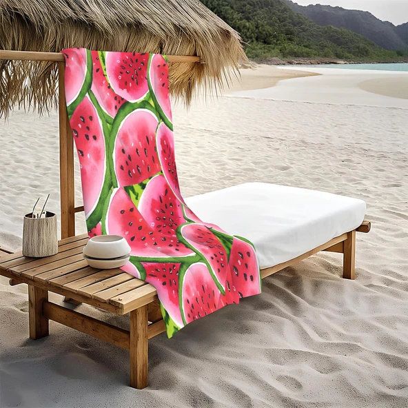 Dekoratif Modern Desenli Plaj Deniz Havlusu Peştamal 80x160 CM PİKA22 RENKLİ 80 X 160