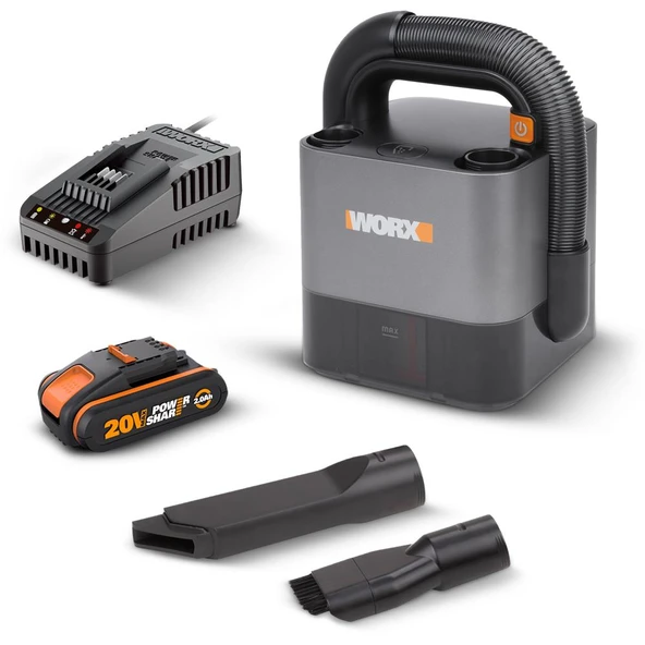 WORX WX030 20Volt 2.0Ah. 30W/10Kpa Li-ion Flexi Esnek Hortumlu Profesyonel Kompakt Şarjlı Süpürge - Resim 6