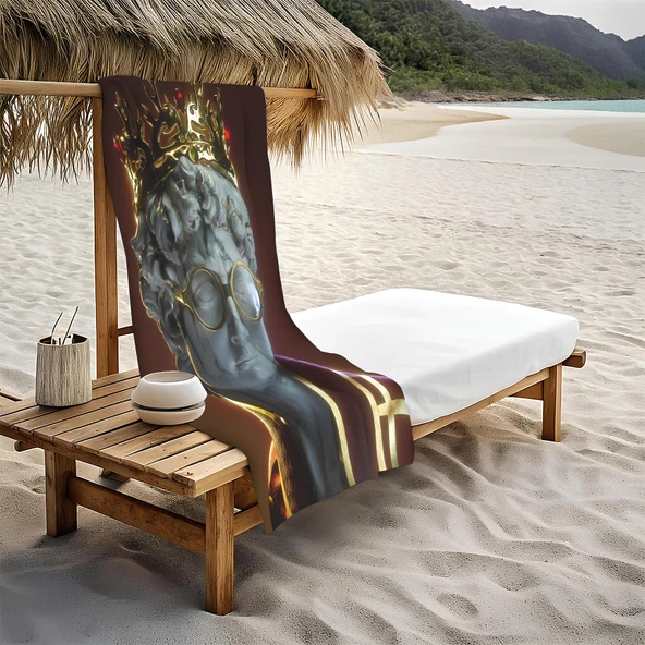 Dekoratif Modern Desenli Plaj Deniz Havlusu Peştamal 80x160 CM PİKA08 RENKLİ 80 X 160