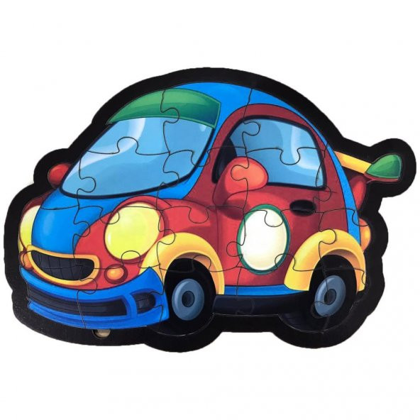 Farbu Oyuncak Araba Tosba 18 Pcs Eğitici Ahşap Puzzle FBP35 - 1