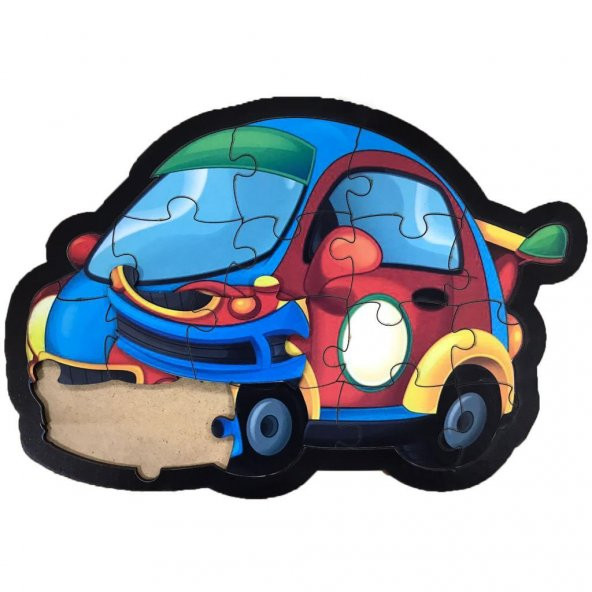 Farbu Oyuncak Araba Tosba 18 Pcs Eğitici Ahşap Puzzle FBP35 - 2