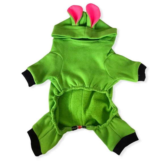 Shipy Pink Stripe Kulaklı Köpek Tulumu Kıyafeti - 4