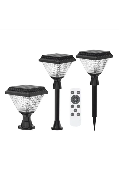 HELIOS HS 4006 30 Watt Kumandalı Solar Set Üstü Armatür - 3 Işık Renkli Beyaz, Gün Işığı, Ilık Beyaz - 2