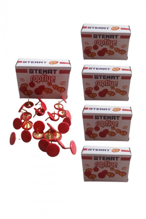 Renkli Raptiye Kırmızı (pvc Kaplı) 5 Paket (150 adet)