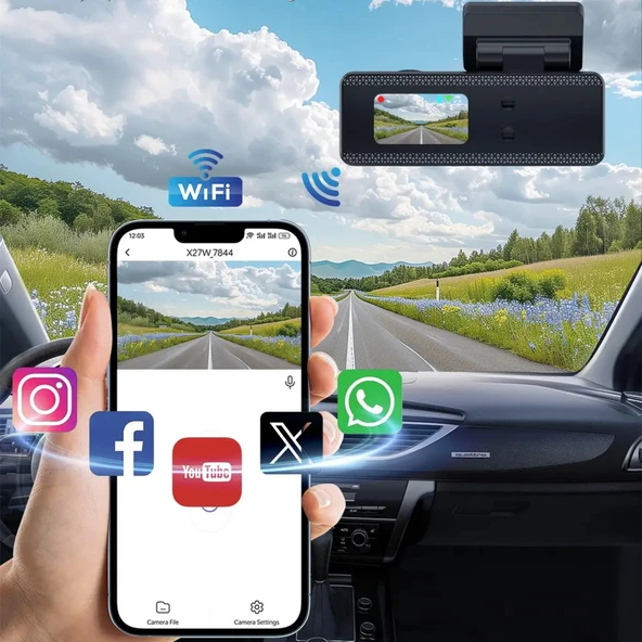 F8 4K UHD Araç İçi Kamera 128GB – Wi-Fi, IR Gece Görüşü, APP Kontrol DashCam - 4