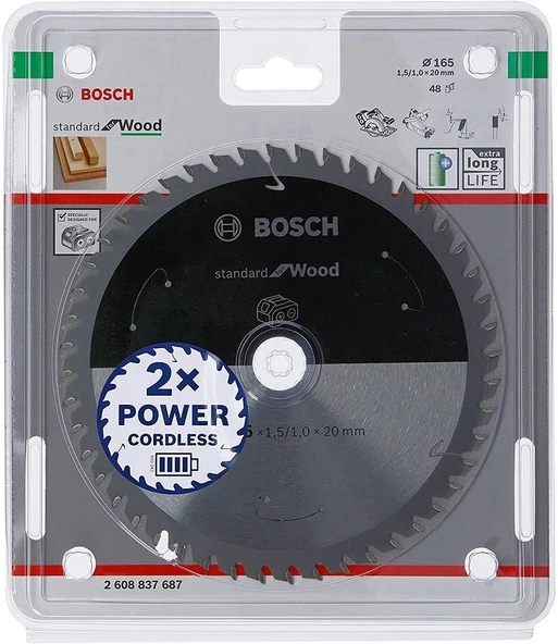 BOSCH 165 x 1,5 x 20 mm 48 Diş Ahşap Elmas Daire Testere Bıçağı - 6