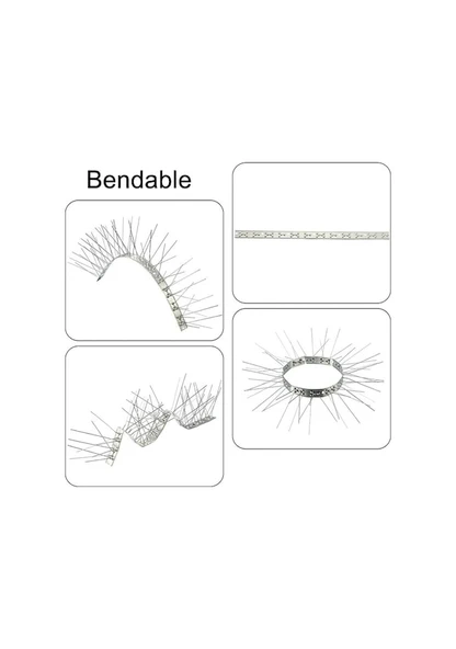 Cbtx Uzun Paslanmaz Çelik Kuş Kovucu Diken Anti-Kedi Diken Kuş Cihazı 10 Takım 25 CM - 9