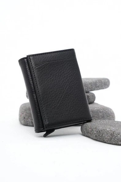 Erkek Mekanizmalı Deri Cüzdan Siyah 113570 - 2