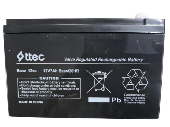 TTEC BASE 12V 7A KURU AKÜ