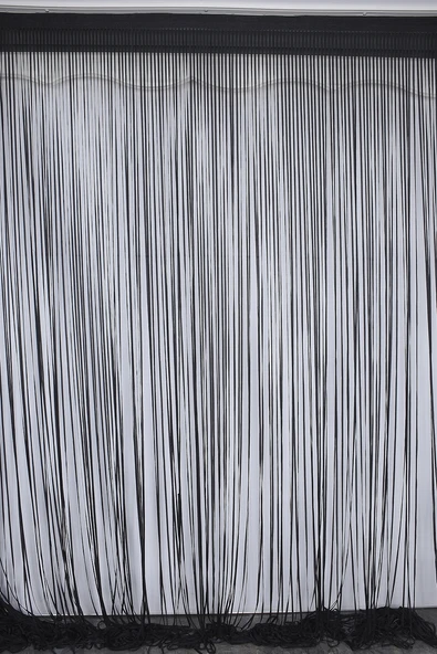 DÜZ İP PERDE 0.80 mm ANTRASİT RENK 300 Cm En 280 Cm Boy HAZIR YASSI KALIN ŞERİT İP PERDE - Resim 2