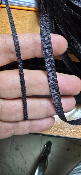 DÜZ İP PERDE 0.80 mm ANTRASİT RENK 300 Cm En 280 Cm Boy HAZIR YASSI KALIN ŞERİT İP PERDE ürün görseli