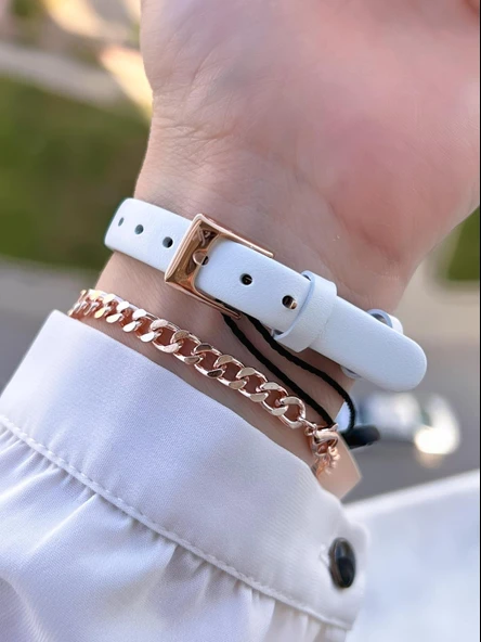 Daniel Klein Retro Vintage Seri Deri Kordon Suya Dayanıklı Kadın Kol Saati+Bileklik BDK.13919.6 - Resim 3