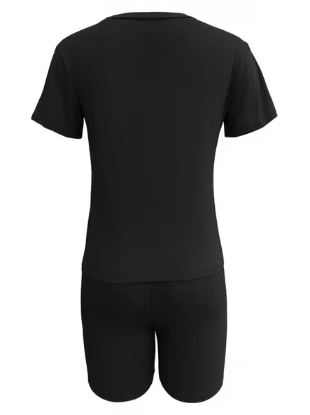 Lucky Life Kadın Kısa Kollu çapa Baskılı Viskon Ikili Takım - Resim 5