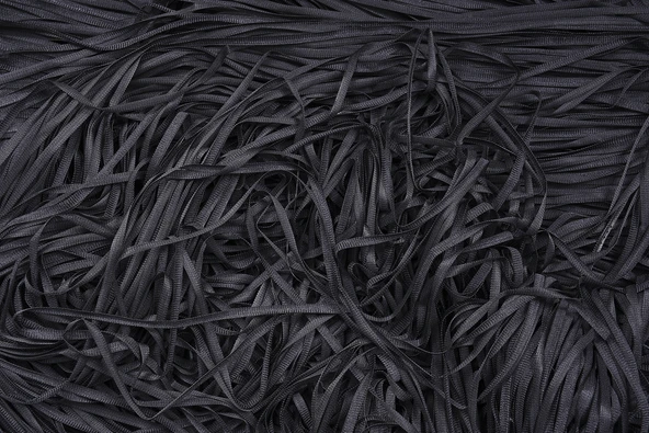 DÜZ İP PERDE 0.80 mm ANTRASİT RENK 300 Cm En 280 Cm Boy HAZIR YASSI KALIN ŞERİT İP PERDE - Resim 7