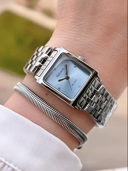 Ferrucci Çelik Kordon 2 Yıl Garantili 3 Atm Suya Dayanıklı Kadın Kol Saati+Bileklik BFC.03410.01 ürün görseli