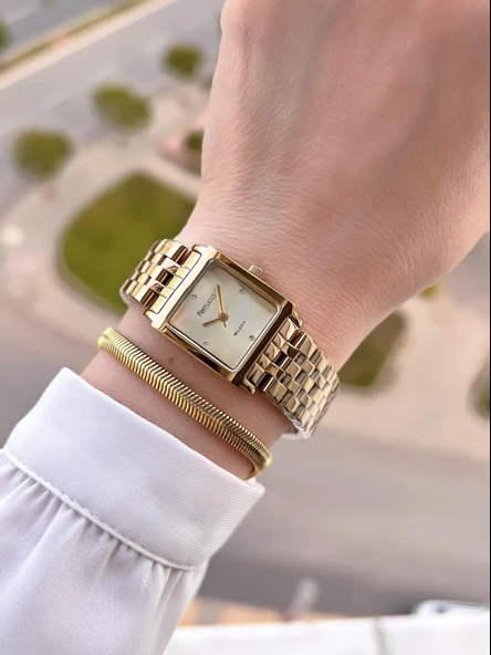 Ferrucci Çelik Kordon 2 Yıl Garantili 3 Atm Suya Dayanıklı Kadın Kol Saati+Bileklik BFC.03410.03 - Resim 2